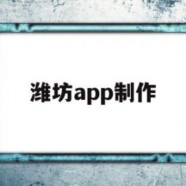 潍坊app制作(潍坊app定制开发公司)