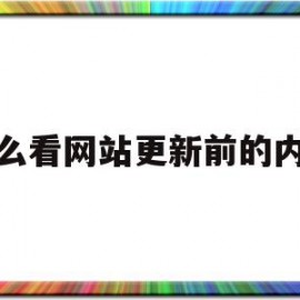 关于怎么看网站更新前的内容的信息