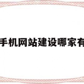 手机网站建设哪家有(手机网站建站软件)