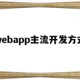 webapp主流开发方式(webapp用什么语言开发)