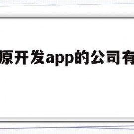 太原开发app的公司有哪些(太原开发app的公司有哪些名字)