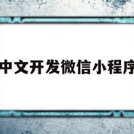 中文开发微信小程序(中文开发微信小程序有哪些)