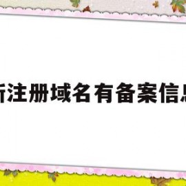 新注册域名有备案信息(域名注册满3天才能备案)