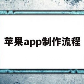 苹果app制作流程(苹果app制作流程图)