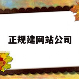 正规建网站公司(建网站公司赚钱吗)