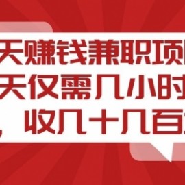 聊天赚钱兼职项目，每天仅需几小时操作，收几十几百块