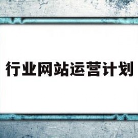 行业网站运营计划(行业网站运营计划方案)