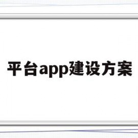 平台app建设方案(平台的建设方案)