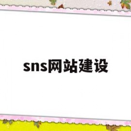 sns网站建设(sns包括哪些网站)