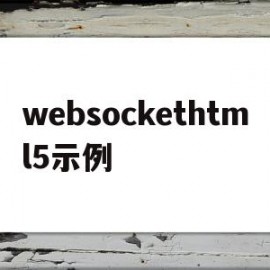 websockethtml5示例(html5 websocket权威指南pdf)