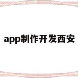 app制作开发西安(西安制作app的公司)