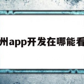 广州app开发在哪能看到(广州app开发定制公司哪家比较好呢)