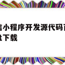 微信小程序开发源代码百度网盘下载(微信小程序开发源代码百度网盘下载不了)