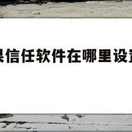 苹果信任软件在哪里设置权限(苹果信任软件在哪里设置权限密码)