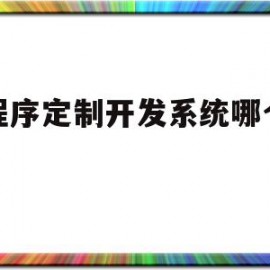 关于小程序定制开发系统哪个好用的信息