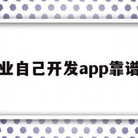 企业自己开发app靠谱吗(公司开发app需要什么资质)