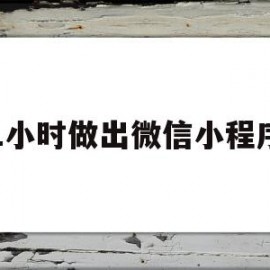 1小时做出微信小程序(1小时做出微信小程序怎么弄)