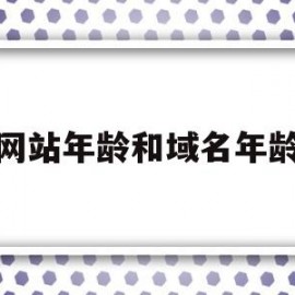 网站年龄和域名年龄(网站年龄和域名年龄一样吗)