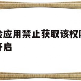 风险应用禁止获取该权限怎么开启(风险应用禁止获取权限怎么办)