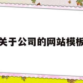 关于公司的网站模板(关于公司的网站模板图片)