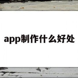 app制作什么好处(app制作用什么软件)