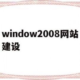 window2008网站建设(windows2008搭建网站)