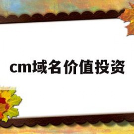 cm域名价值投资(域名的投资价值)