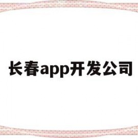 长春app开发公司(长春app开发公司哪家好)