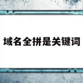 域名全拼是关键词的简单介绍