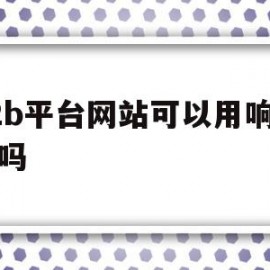 b2b平台网站可以用响应式吗(b2b平台网站可以用响应式吗为什么)