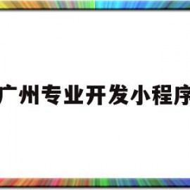 广州专业开发小程序(广州小程序开发公司招聘)