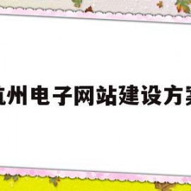 杭州电子网站建设方案(杭州电子网站建设方案公示)