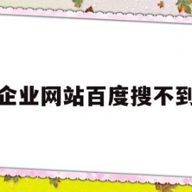 企业网站百度搜不到(为什么有些企业百度查不到)