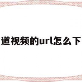 知道视频的url怎么下载(知道视频的url怎么下载到电脑上)