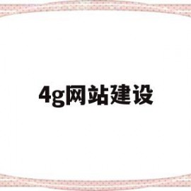 4g网站建设(4g网络建设方案)