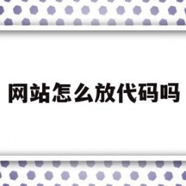 网站怎么放代码吗(怎么给网页添加代码)