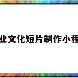 企业文化短片制作小程序(企业文化短片制作小程序有哪些)