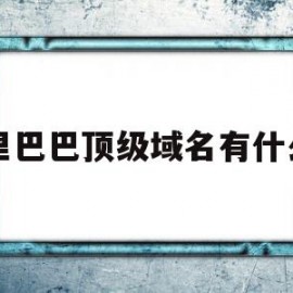 阿里巴巴顶级域名有什么用的简单介绍