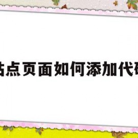 关于站点页面如何添加代码的信息