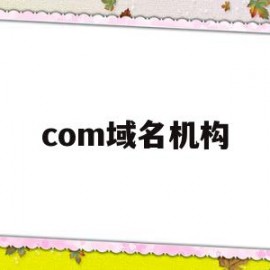 com域名机构(com域名管理机构)