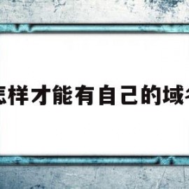 怎样才能有自己的域名(怎样才能有自己的域名信息)