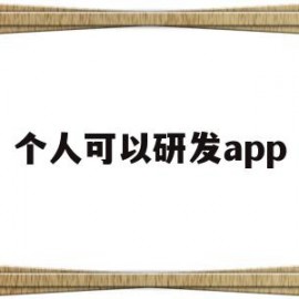 个人可以研发app(个人可以研发生产警用设备吗)