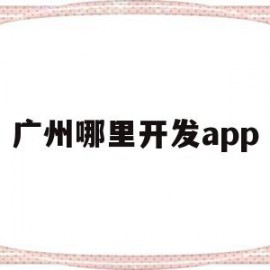 广州哪里开发app(广州app开发公司排名十强)