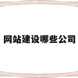 网站建设哪些公司(网站建设哪些公司比较好)