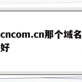 cncom.cn那个域名好(cn的域名好不好)