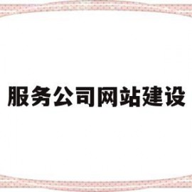 服务公司网站建设的简单介绍