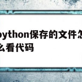 python保存的文件怎么看代码(保存了python文件怎样在python中拿出来)