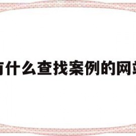 有什么查找案例的网站(有什么查找案例的网站吗)