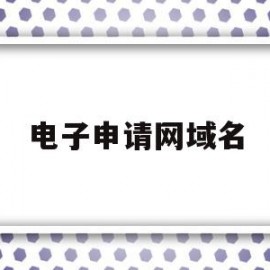 电子申请网域名(申请网址名称是什么)