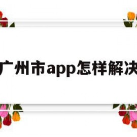 广州市app怎样解决的简单介绍